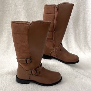 NEW Rachel Shoes Katerina Girls' Knee-High Boots Size 4 in the Color Cognac